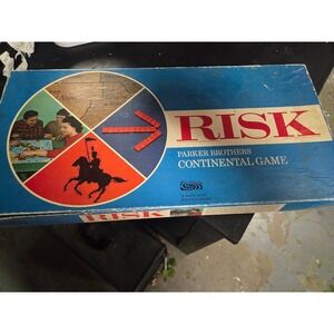Vintage 1963 Risk Board Game Parker Brothers Continental Game Strategy Blue Box